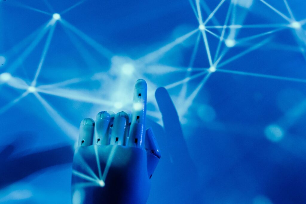 RUNDLJ AI Communications – robotic hand and network